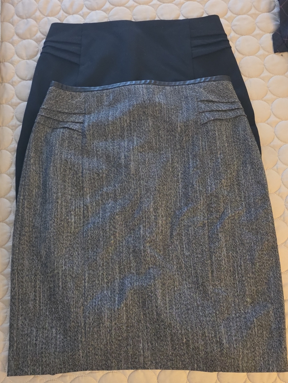 Express Two-Tone Pencil Skirt in Black and Gray